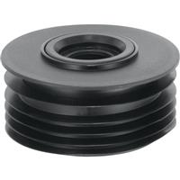 McAlpine 4"/110mm Drain Connector Soil to Waste Reducer 1 1/4" - 1 1/2" DC2-BL in Black Plastic