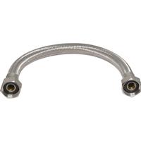 Unbranded Flexi Hose 300mm 1/2" x 1/2" 10mm Bore in Silver Rubber/Steel