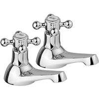 Ebb and Flo Ebb + Flo Traditional Taps Bath Pillar (2 Pack) in Chrome Rubber