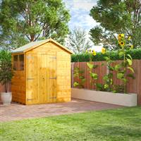 Powersheds Power Apex Shed 4' x 6' Double Door in Natural Timber