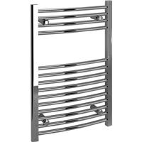Flume Curved Ladder Towel Radiator 750 x 500mm 761Btu in Chrome Steel
