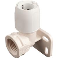Hep2O Wall Plate Elbow 15mm x 1/2" in White Plastic