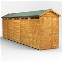 Power Apex Security Shed 20' x 4' in Natural Timber