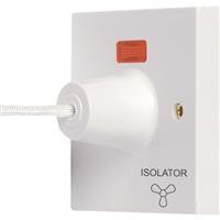 Scolmore Click Mode 10a 3 Pole Pullcord Fan Isolation Switch in White Plastic
