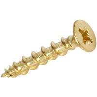 Hinge-Tite Countersunk Brass Plated Pozi Screw 4.5 x 40mm (50 Pack) in Gold