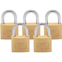 Burg-Wachter MAGNO Keyed Alike Padlock Set 60mm (5 Pack) in Brass