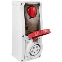 Famatel Industrial RCD Socket IP67 415V 32A 30ma 3P+N+E Switched