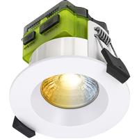 Luceco FType Mk2 Fire Rated LED Downlight 4Colour 4/6W 485/750lm CCT Regressed IP65 in White Steel