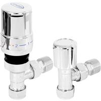 Tower Plumbing Tower Plated TRV & Lockshield 10 & 15mm Angled in Chrome Brass
