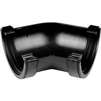 Aquaflow 112mm Half Round Gutter Angle 135deg in Black PVCU