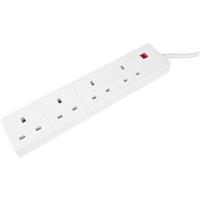 Axiom Extension Lead 4 Gang 2m in White