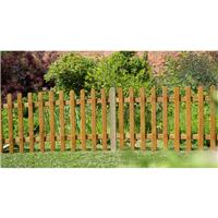 Forest Garden Pale Picket Fence Panel 6' x 3' (3 Pack) in Golden Brown Timber