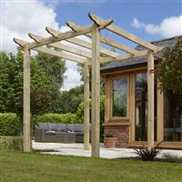 Rowlinson Pergola 276cm (h) x 240cm (w) x 240cm (d) in Natural Timber
