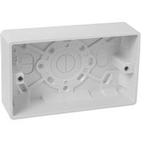 Scolmore Click Click Mode Moulded Box 2 Gang 35mm in White Plastic