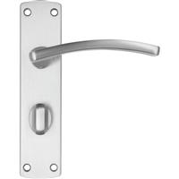 Stanza Toledo Door Handles Satin Bathroom (Pair) in Silver Plastic