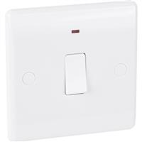BG 20A Low Profile DP Switch With Neon in White Plastic