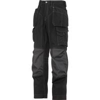 Snickers Workwear Men's Snickers 3223 Rip-Stop Floorlayer Holster Pocket Trousers 30" R /Grey in Black Polyester/Cotton