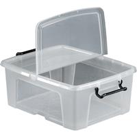 Barton Plastic Container with Hinged Folding Lid 24L (10 Pack)