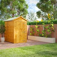 Power Windowless Apex Shed 6' x 4 4' in Natural Timber