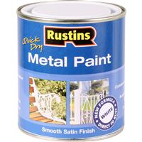 Rustins Quick Dry Metal Paint Smooth Satin 500ml in White Iron