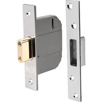 Yale BS 5 Lever Mortice Deadlock 64mm Polished Chrome in Silver