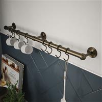Rothley Utensil Rail Kit 19mm x 600mm Antique in Brass Steel/Zinc