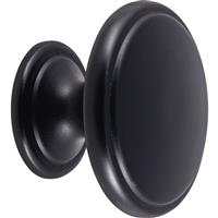 Carlisle Brass Oxford Knob 38mm Matt in Black Zinc Alloy