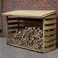 Forest Garden Large Pent Log Store 126.2cm(h) x 180cm(w) x 82.3cm(d) in Brown Timber