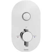 Deva Aston Push Button One Outlet Thermostatic Shower Valve in Chrome Brass