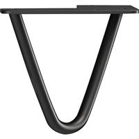 Rothley 2-Pin Hairpin Leg 100mm Matt (4 Pack) in Black Steel