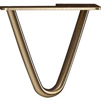 Rothley 2-Pin Hairpin Leg 100mm Antique (4 Pack) in Brass Steel