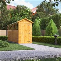 Power Apex Shed 16' x 4' in Natural Timber