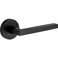 Designer Levers Scylla Lever On Rose Door Handles (Pair) in Matt Black