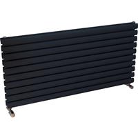 Ximax Bristol Double Horizontal Designer Radiator 584 x 1200mm 4109Btu in Anthracite Steel