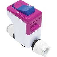 Surestop Pushfit Stopcock 22mm in White Plastic