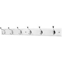 Chrome on Hook Rail 6 Hook in White