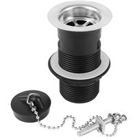 McAlpine BSW12C 1 1/4" Back Nut Basin Waste Slotted in Black Stainless Steel