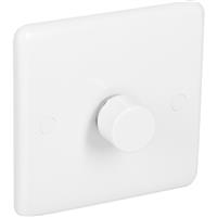 Wessex Electrical Wessex LED Push Dimmer Switch 1 Gang 2 Way (400W) in White Urea
