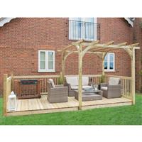 Forest Garden Ultima Pergola and Patio Decking Kit 250cm (h) x 521cm (w) x 305cm (d) Timber