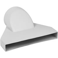 Airvent 225 Flat Adaptor Rectangular to Round in White Plastic