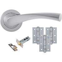Eclipse Monza Door & Latch Pack Satin in Chrome Zinc/Aluminium