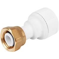 Unbranded Straight Tap Connector 15mm in White Plastic