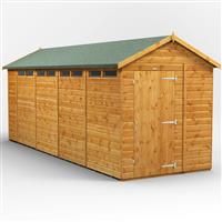 Powersheds Power Apex Security Shed 18' x 6' in Natural Timber
