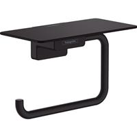 Hansgrohe AddStoris Roll Holder with Shelf Matt in Black Metal