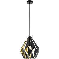 Eglo Carlton Single Pendant Light Gold in Black Steel