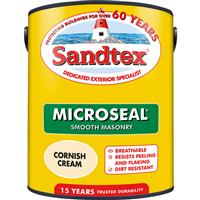 Sandtex Ultra Smooth Masonry Paint 5L Cornish in Cream