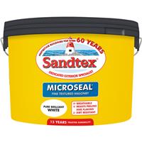 Sandtex Fine Textured Masonry Paint 10L Pure Brilliant in White