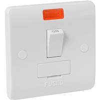 Scolmore Click Click Mode 13A Fused Spur Switched Neon in White Plastic
