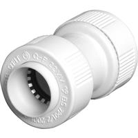 Unbranded Straight Connector 22mm in White Plastic
