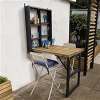 Forest Garden Fold Down Wall Mounted Garden Bar in Natural Timber